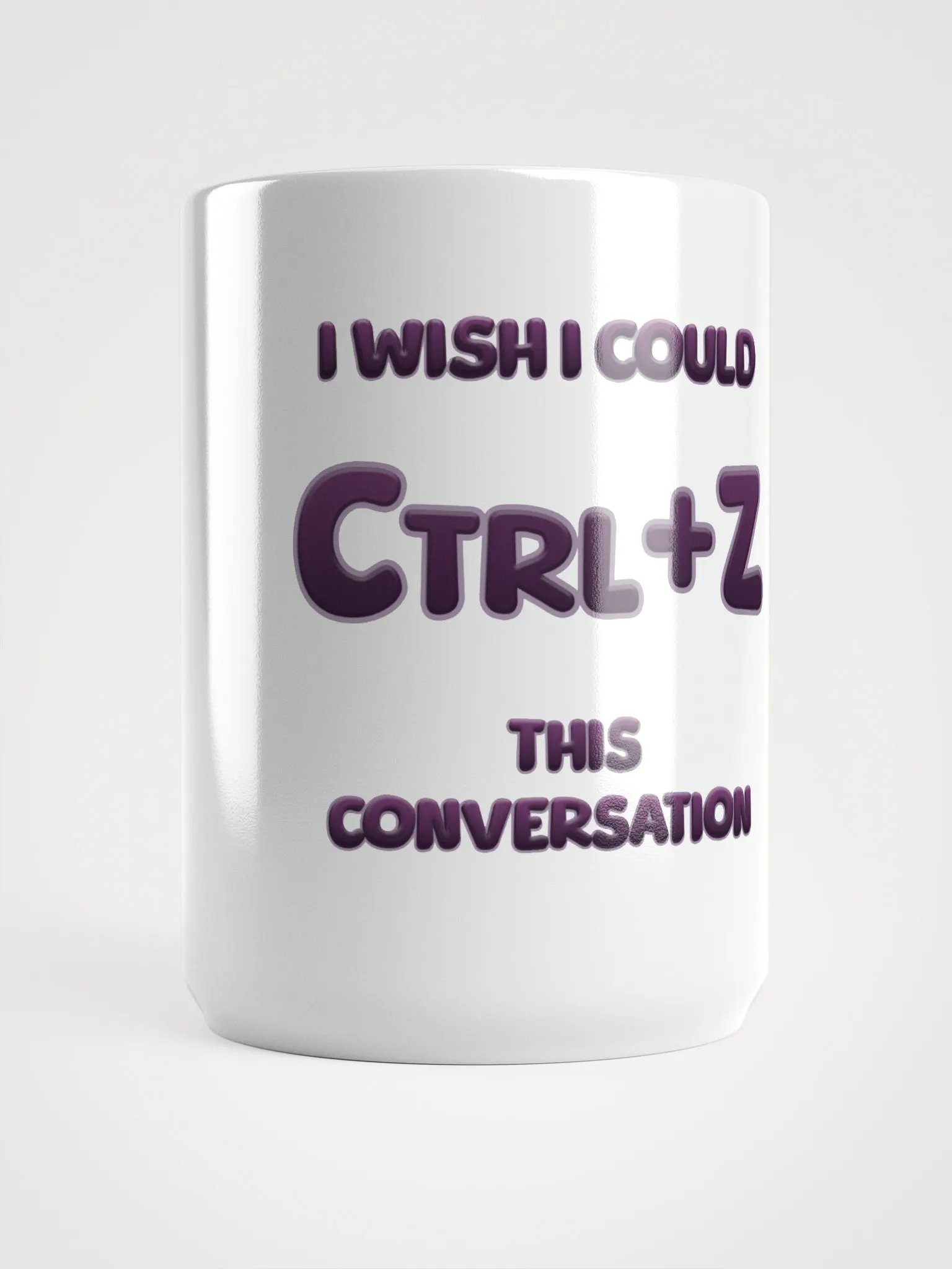 【Ctrl+Z】Purple Text White Glossy Mug product image (1)