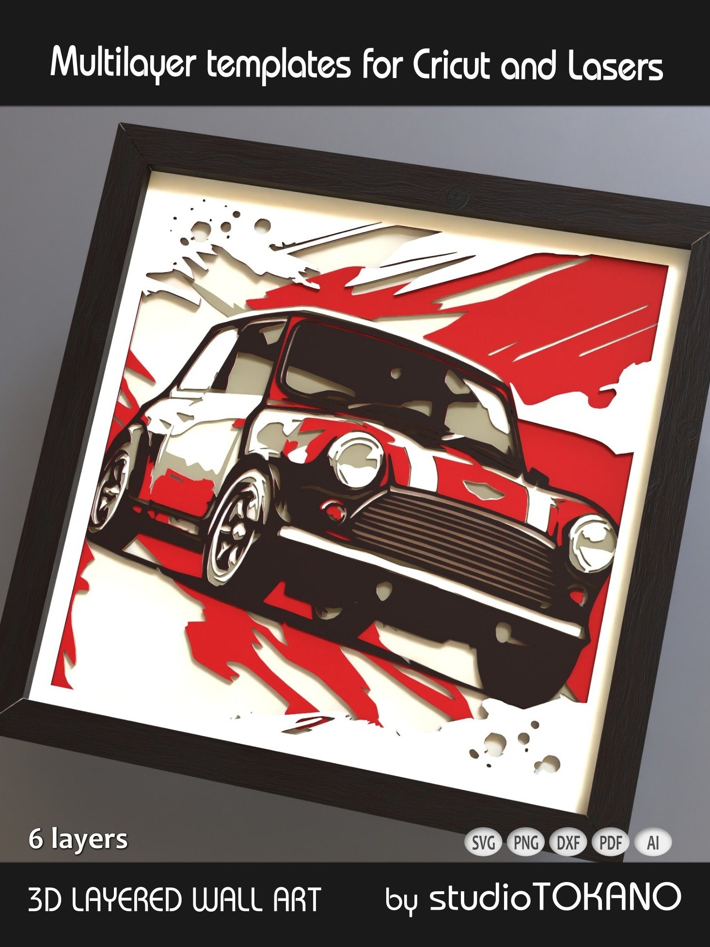 Mini Cooper 3D Layered Car SVG product image (5)