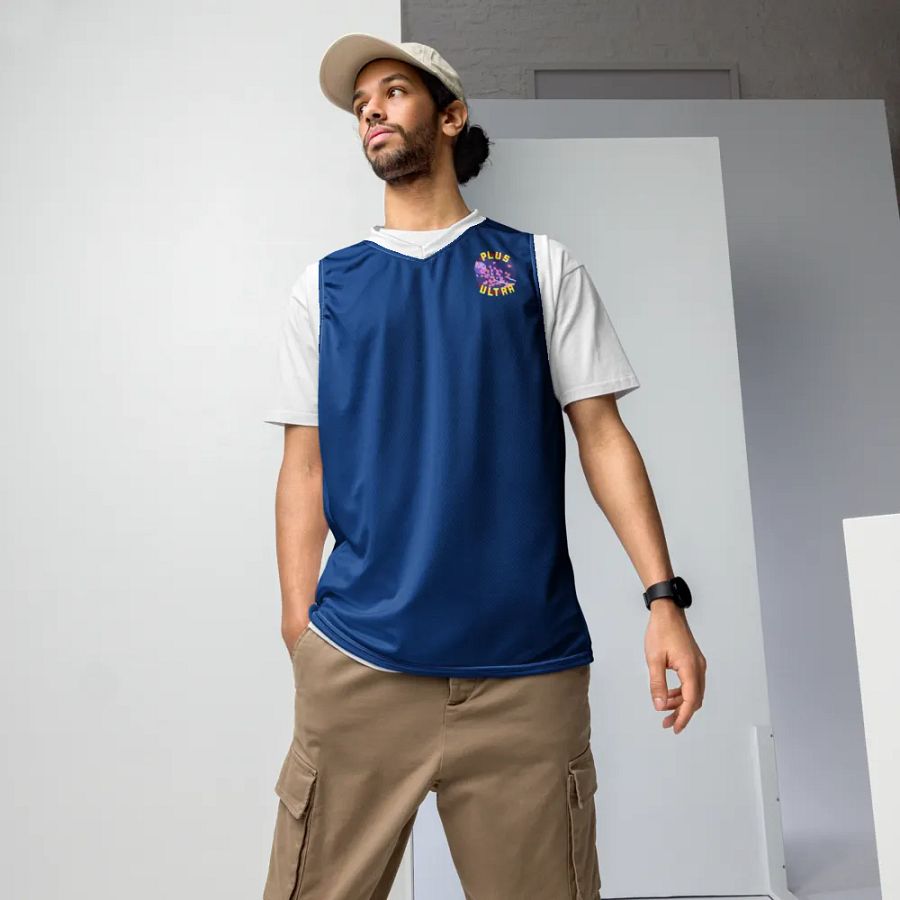 Blue Plus Ultra Basketball Jersey (Back) product image (8)