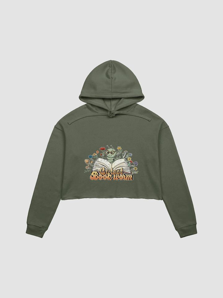 Cutest Bookworm Cropped hoodie – Whimsical Book Lover Gift - Large Print product image (2)