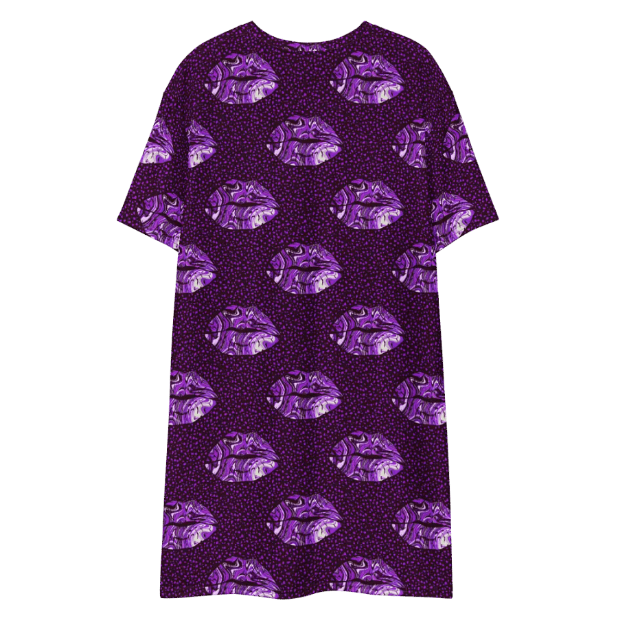Purple Marbled Lips Tshirt Dress product image (7)