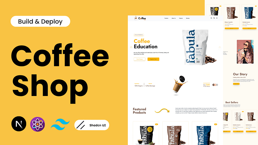 ☕ Build & Deploy a Coffee Shop E-Commerce Website with React, Next.js, TailwindCSS, Shadcn UI & AOS product image (4)