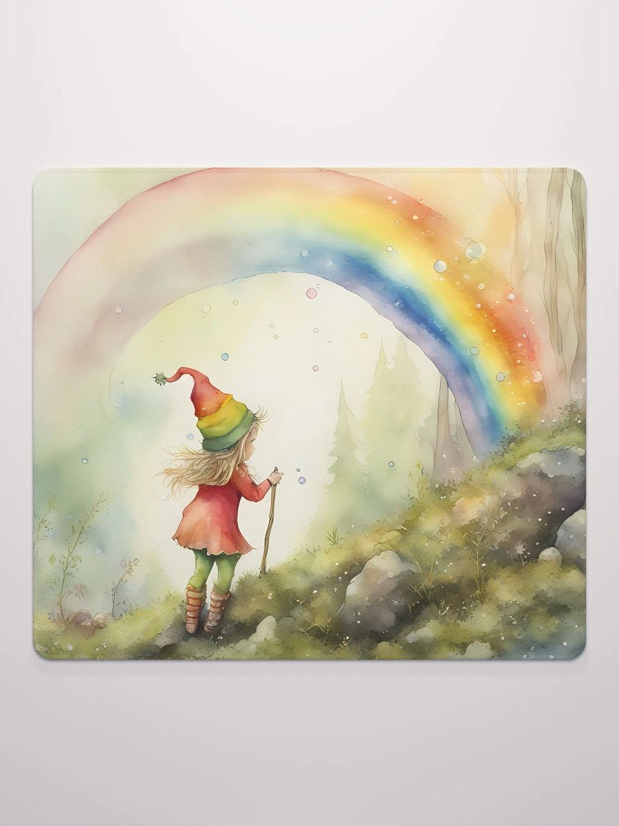 Little Elf Talking to the Rainbow, Gaming Mouse Pad, 2 Sizes product image (2)