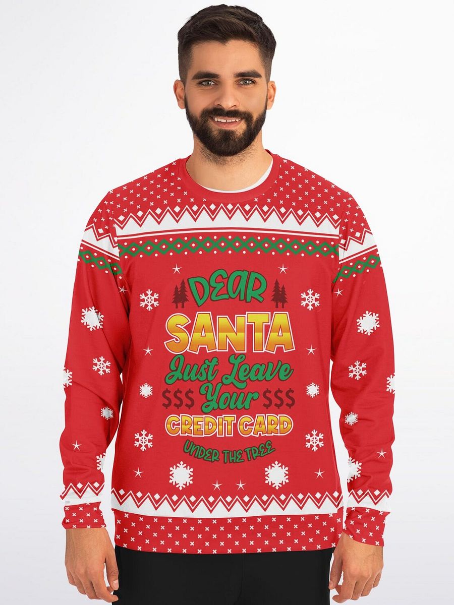 Dear Santa Credit Card Ugly Christmas Sweater | Funny Shopping Holiday Sweatshirt | Humorous Winter Party Outfit | Christmas Gift for Shopaholics product image (7)