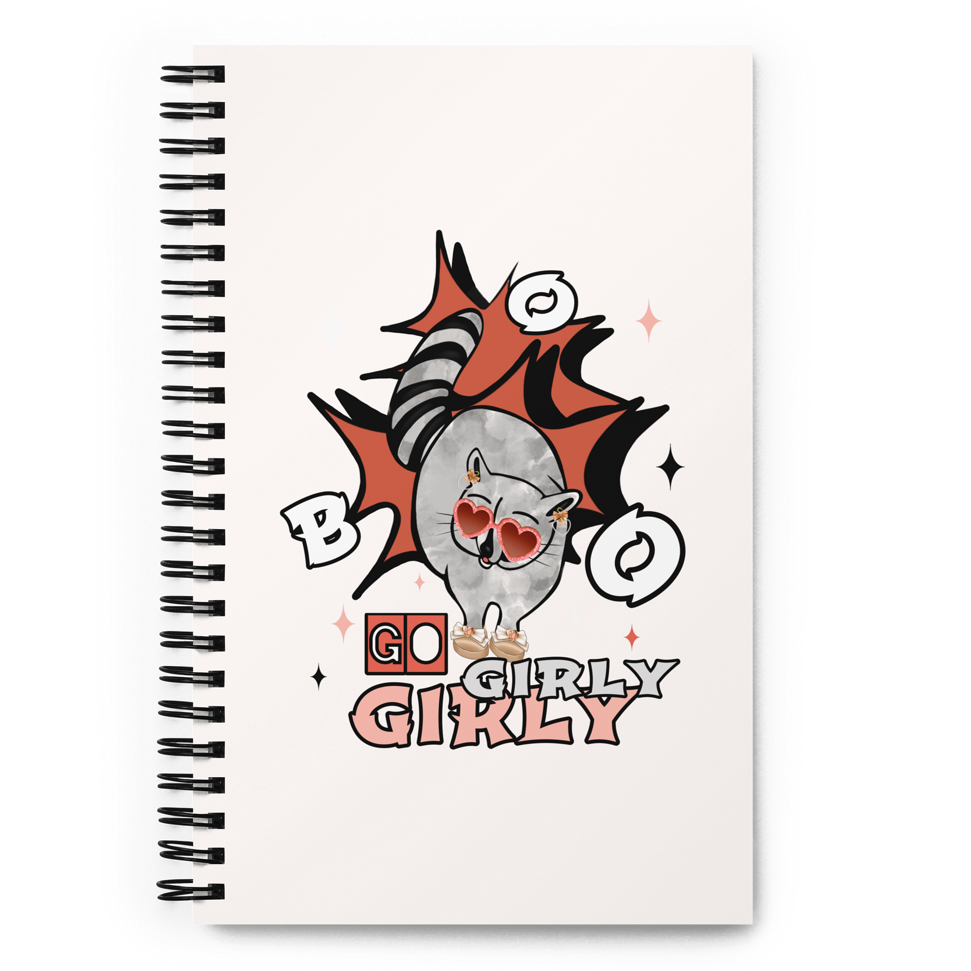 Girly Raccoon Fun Spiral Notebook product image (1)
