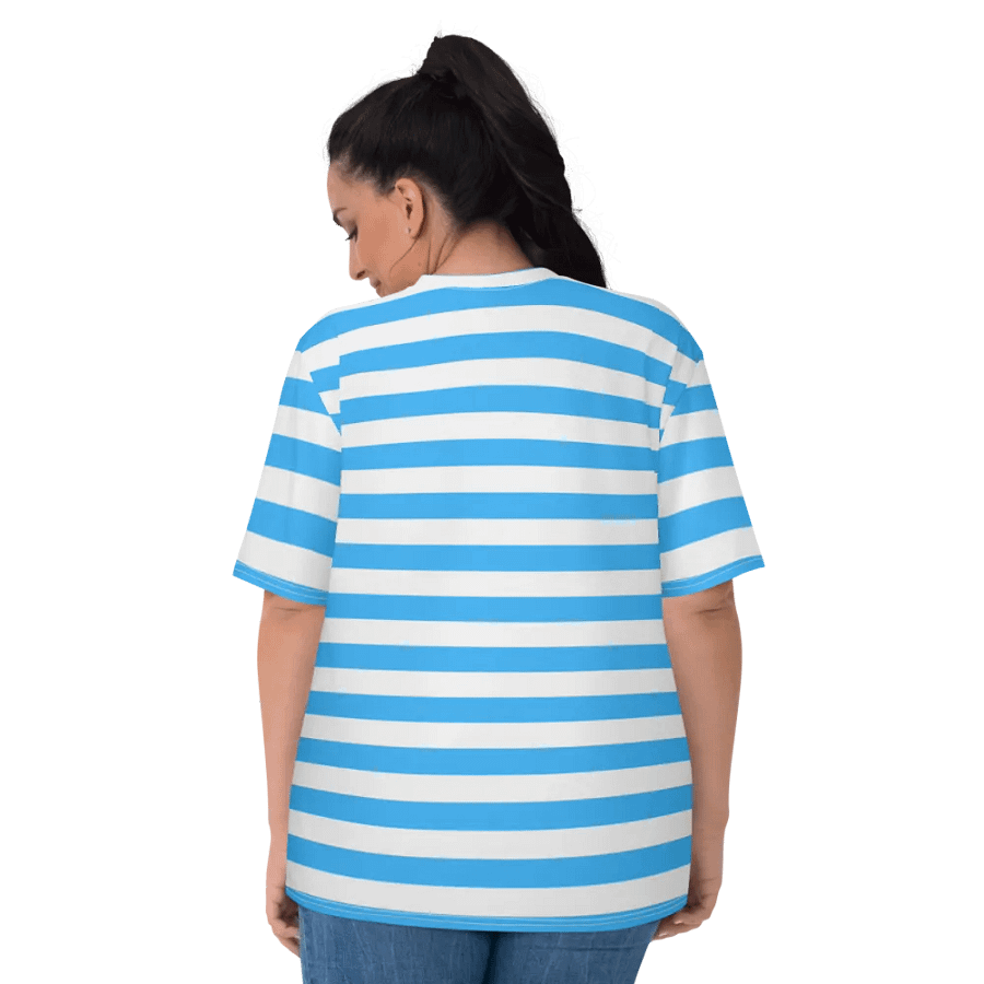 Butterfly Bliss Blue Stripped All-Over Print Women's T-Shirt product image (6)