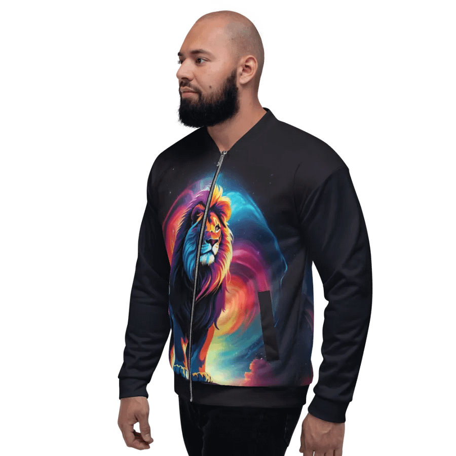 Colorful Lion All Over Print Zip Up Jacket product image (5)