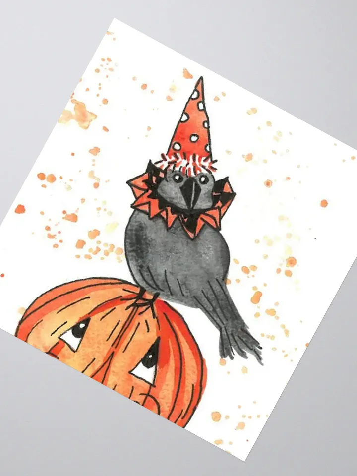 Vintage Halloween Crow Sticker product image (6)