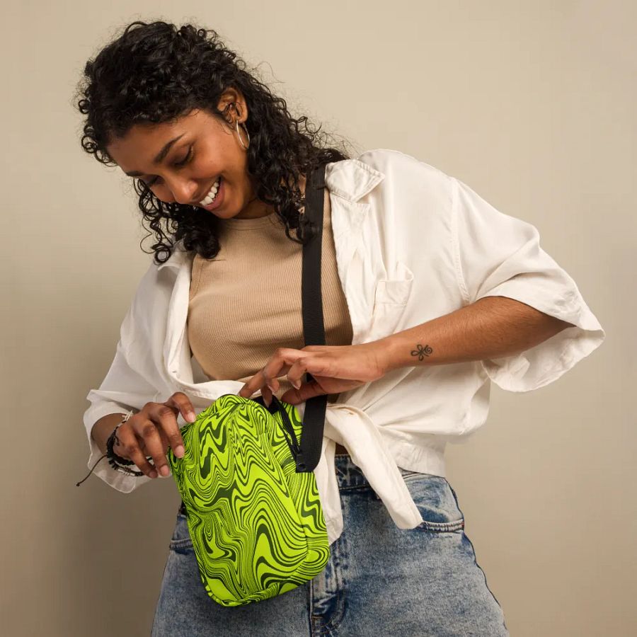Utility Crossbody Bag - Abstract Yellow Swirls product image (4)