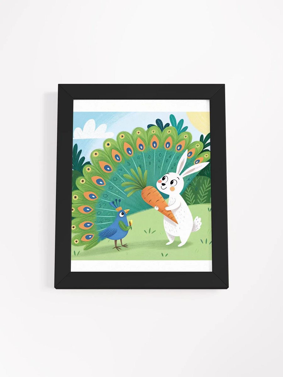 Whimsical Rabbit and Peacock Framed Poster product image (20)