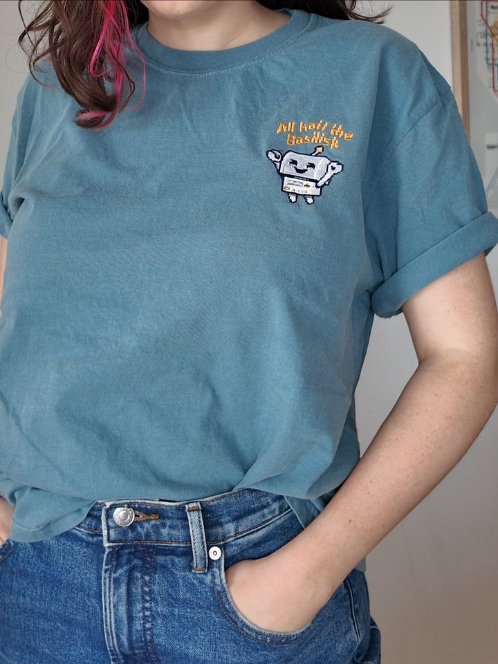 Basilisk Embroidered Pixel Art T-Shirt product image (2)