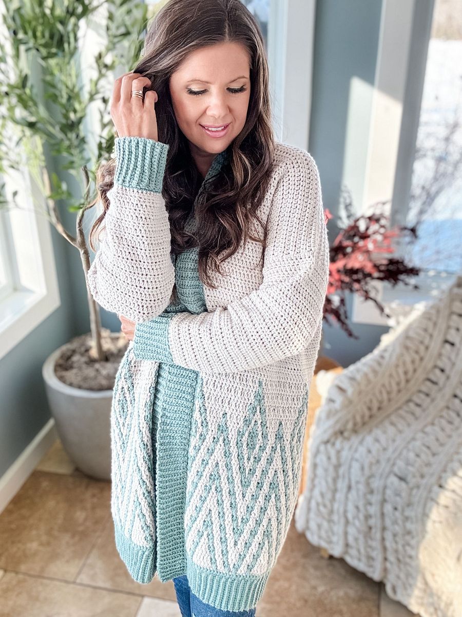 Diamond Drift Cardigan Crochet Pattern product image (3)