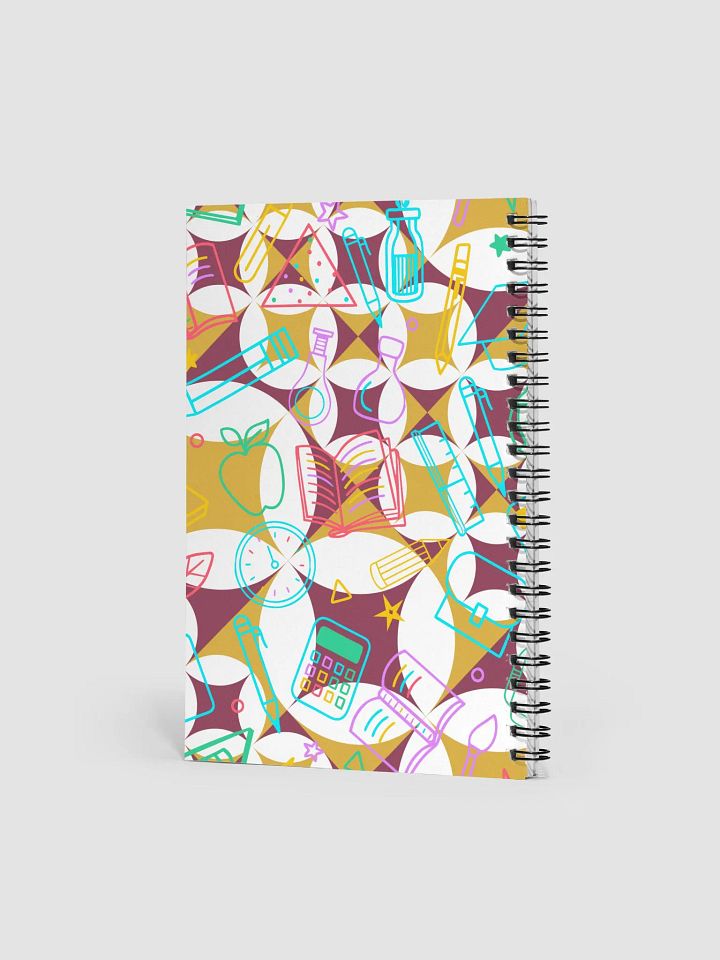 School Supplies Maroon & Gold Geometric Notebook product image (2)
