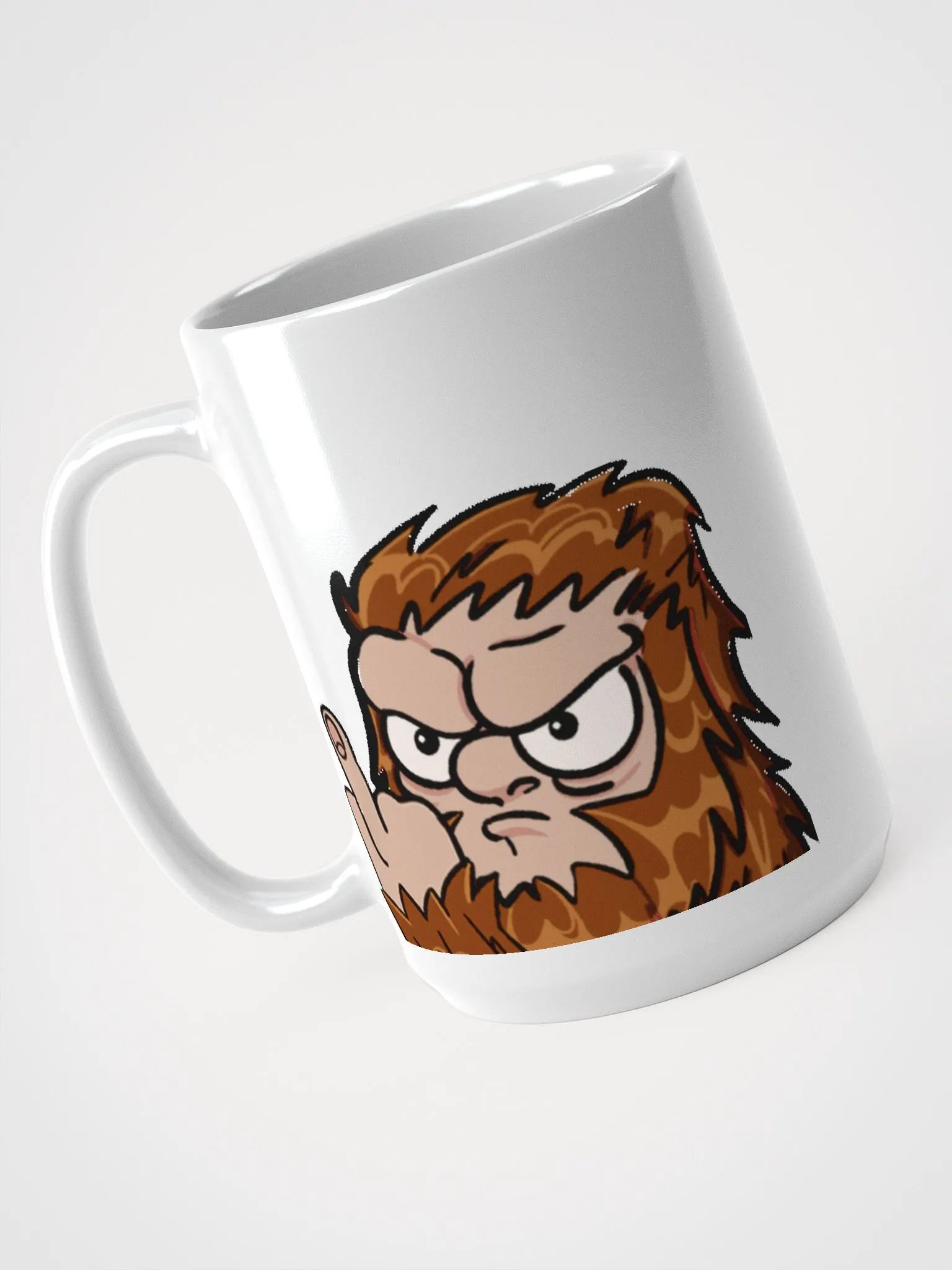 White ceramic mug with red logo product image (3)