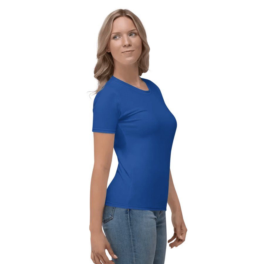 Plain Ocean Blue True Summer Women's Crewneck Polyester Heavyweight Premium T-Shirt by Treasure Pie product image (5)