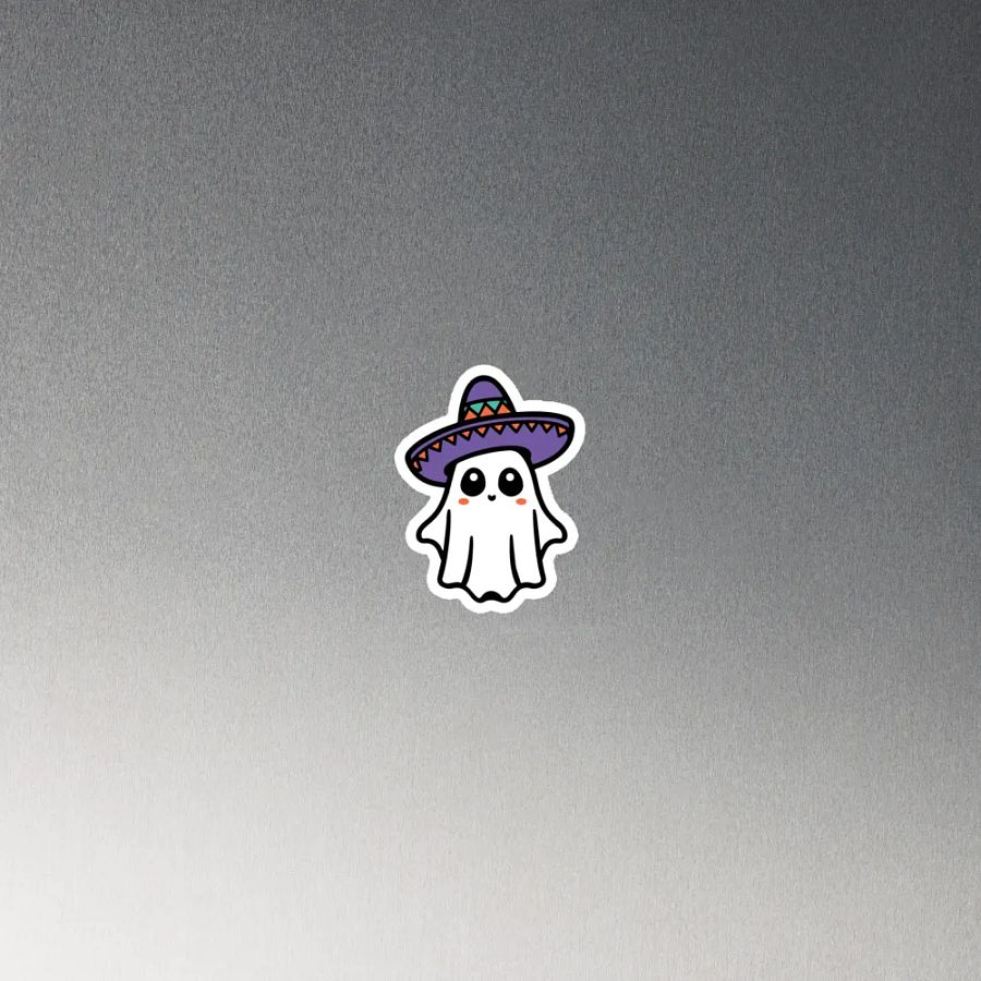 White Sombrero Ghost Magnet product image (3)