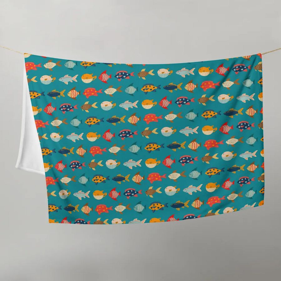 Fishes Being Fishes - Throw Blanket product image (10)