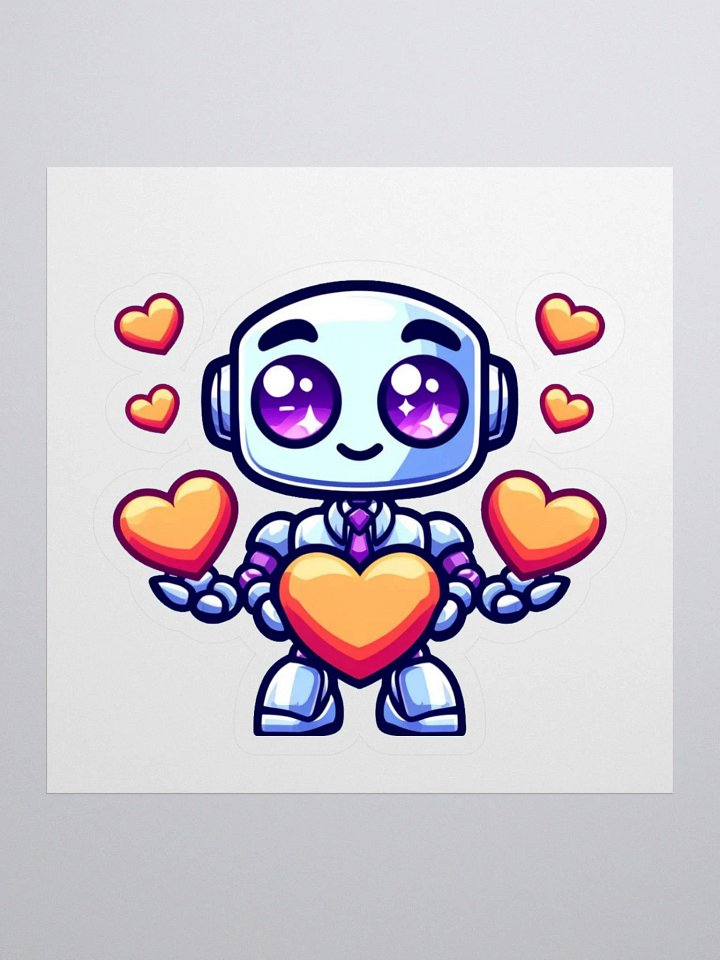 Robot Love Kiss Cut Stickers product image (1)