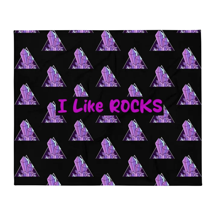 I Like Rocks Throw Blanket product image (1)