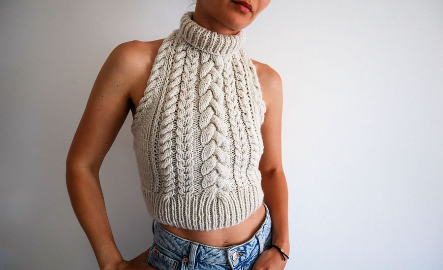 Copious Cables – Cable Knit Halter Top Pattern product image (6)