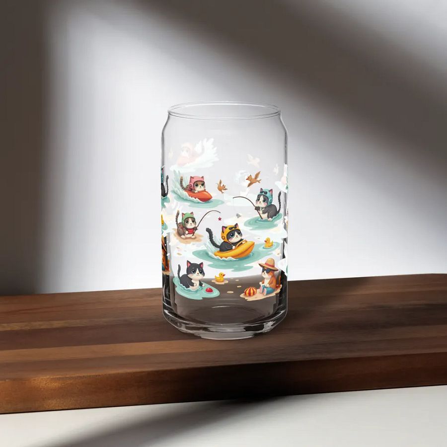 Purrfectly Fun Day in Destin Beach Cat-Inspired Can-Shaped Glass ( Libby Glass ) product image (6)