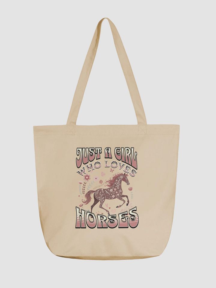 Just A Girl Who Loves Horses Vintage Equestrian Floral Tote Bag product image (5)