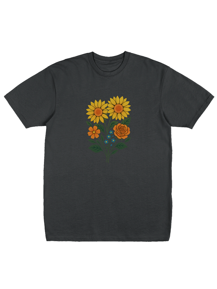 Sunflower and Rose T-Shirt – Cottagecore Wildflower Tee with Bloomcore Botanical Style product image (2)