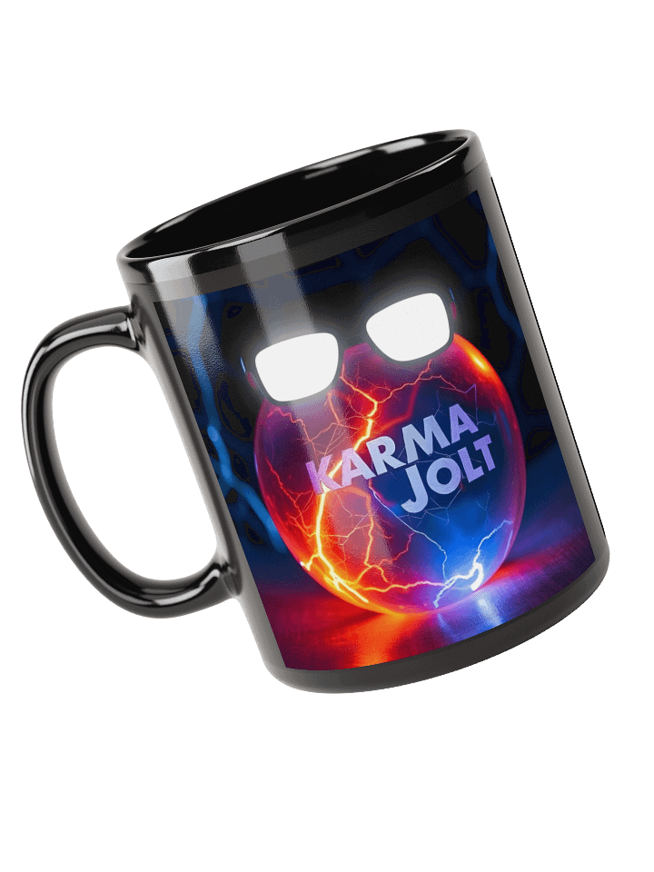 Karma Jolt & Keep Smiling Black Glossy Mug product image (1)