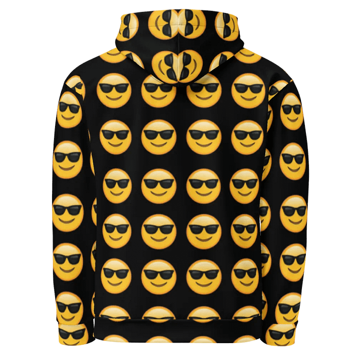 Cool Emoji - Black - All-Over Print Recycled Unisex Hoodie product image (2)