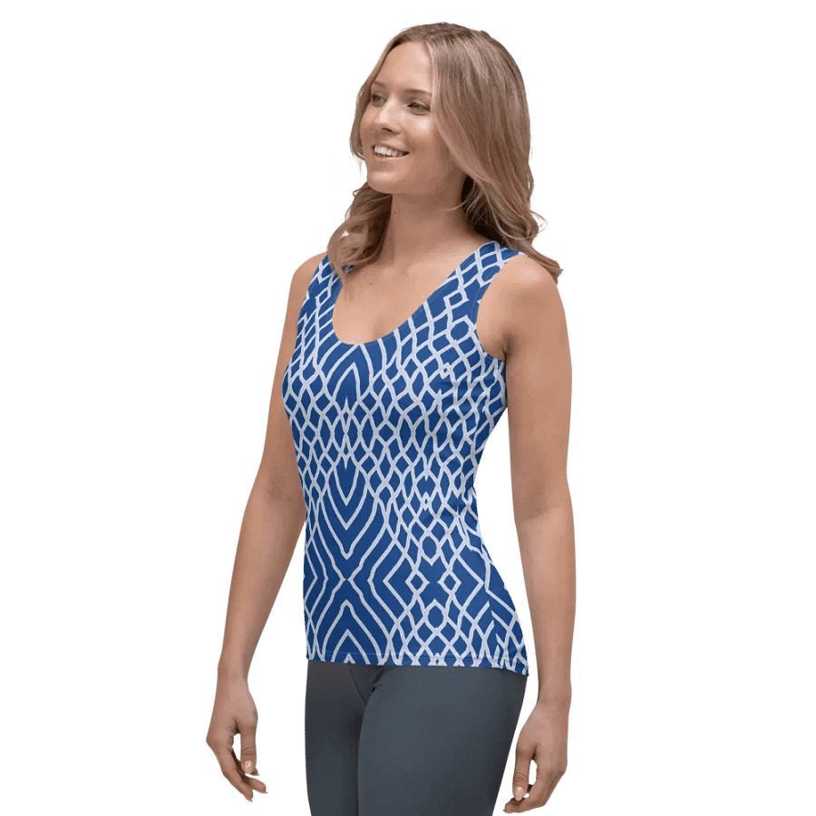 Net White and Blue/All-Over Print Women's Tank Top by Sublicolor product image (3)