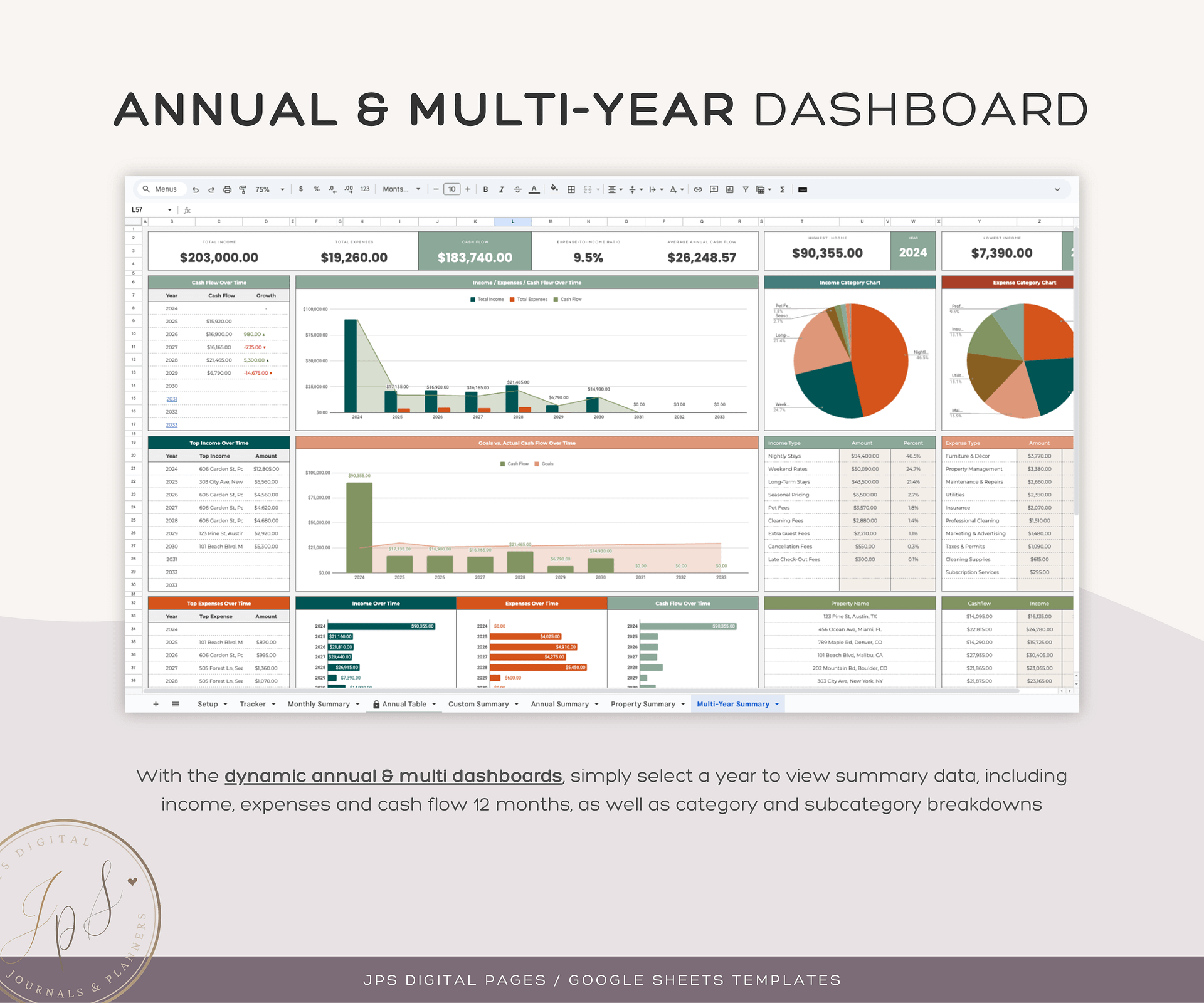Airbnb Income and Expense Tracker Template | Google Sheets Template product image (6)