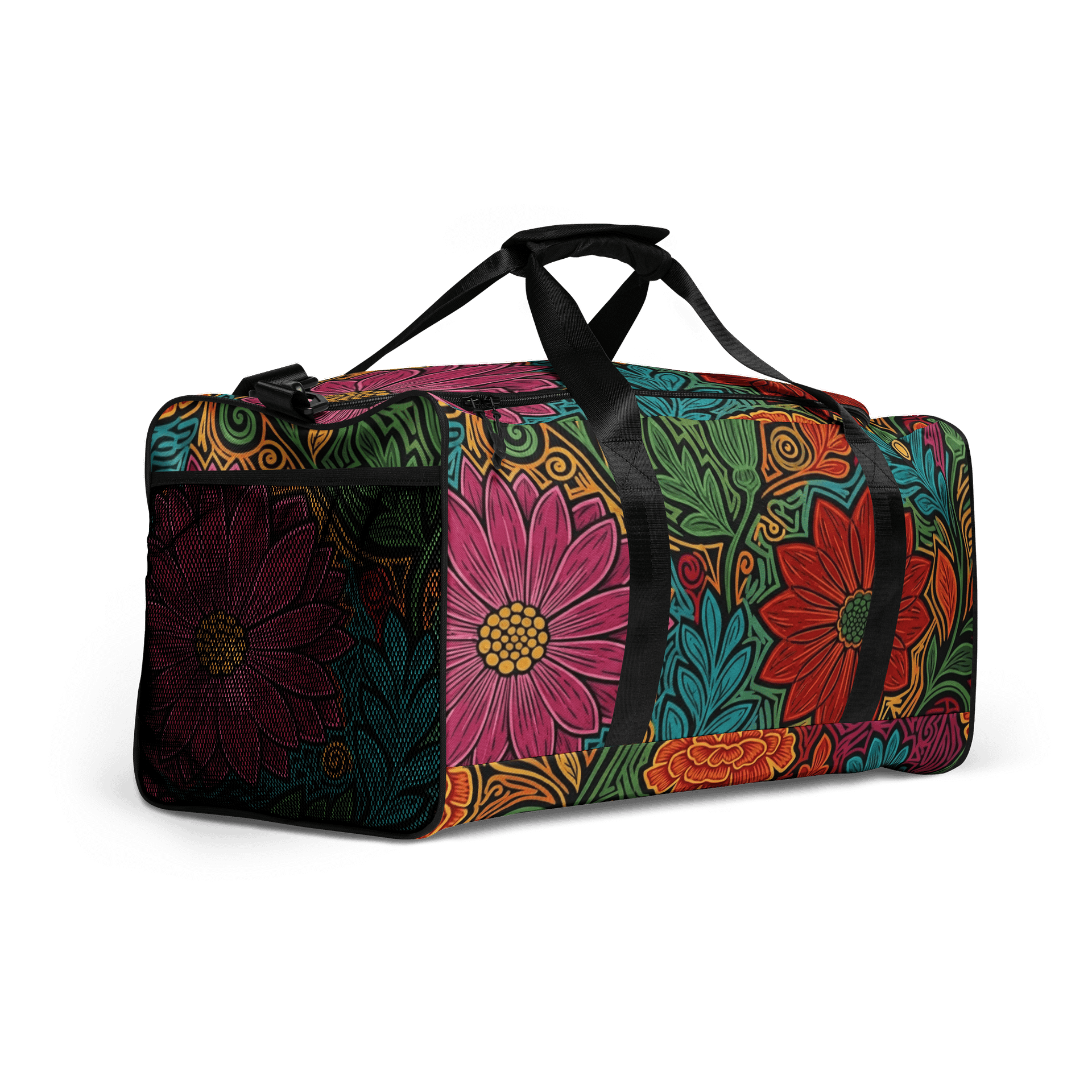 Mexican Floral Symphony All-Over Duffle Bag product image (2)
