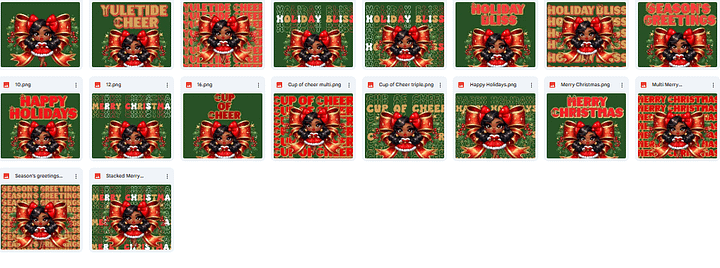 Christmas Tumbler Wrap Bundle • Chibi Holiday Girl PNG Set • Festive Sublimation Designs product image (2)