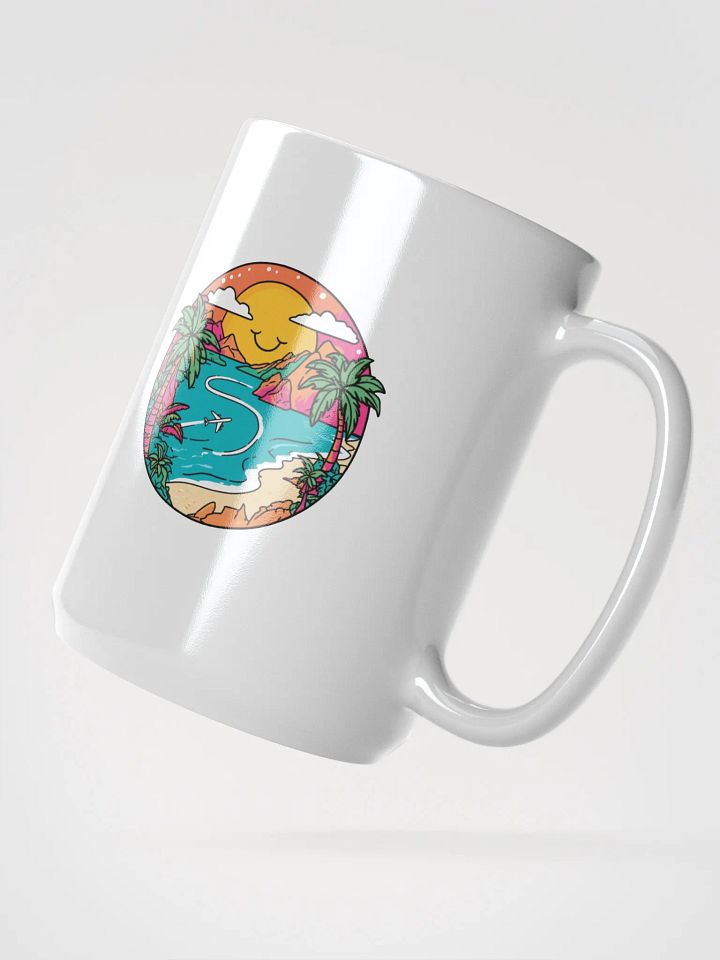 White Glossy Mug | AI Design Travel Icon product image (2)