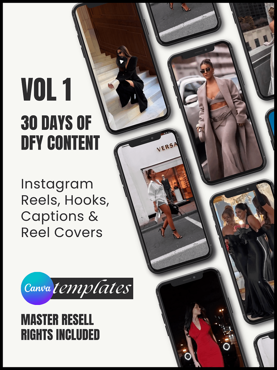 Volume 1 - Instagram Reels, Hooks, Captions & Reel Covers - 30 days product image (1)