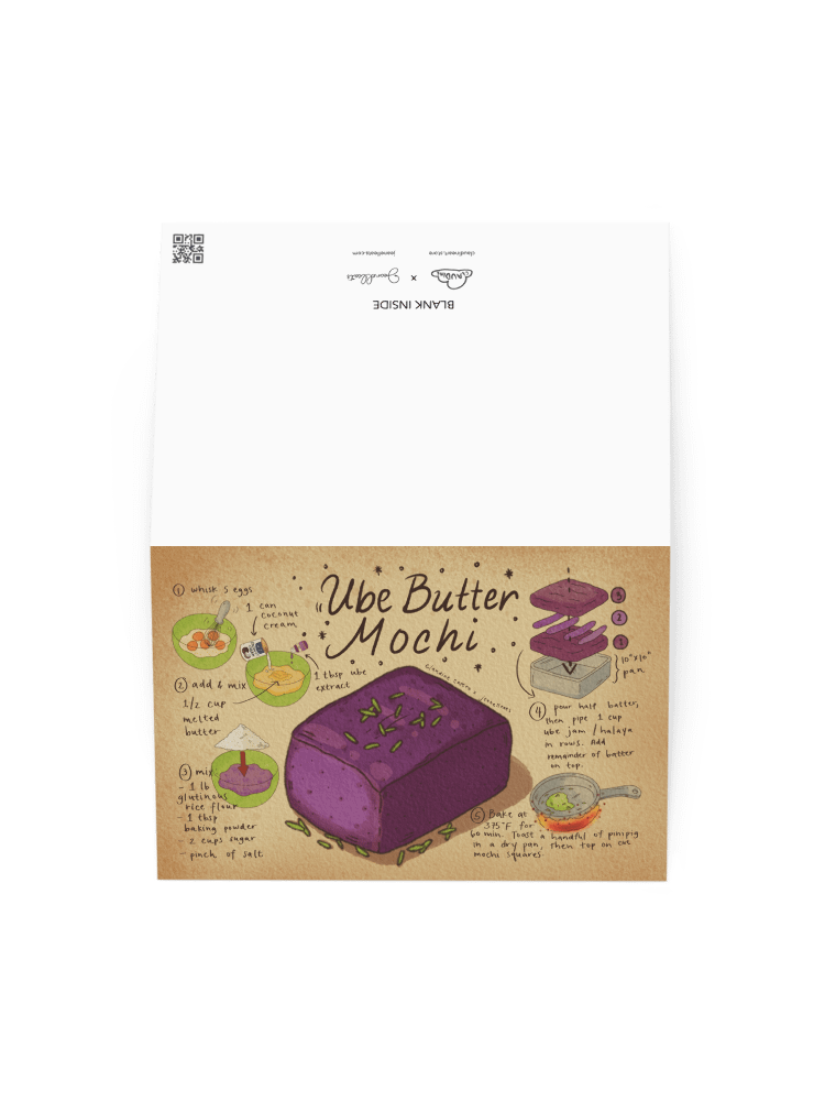 Ube Butter Mochi Recipe Art Print Greeting Card product image (2)