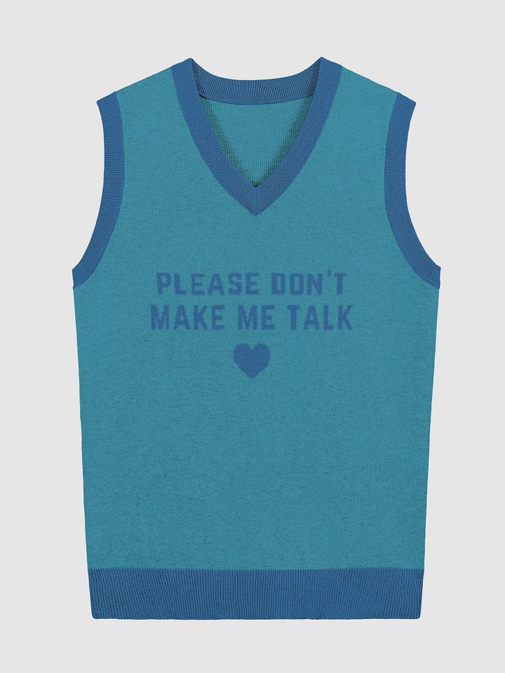 PLEASE DON'T MAKE ME TALK (duotone teal) knitwear vest product image (4)