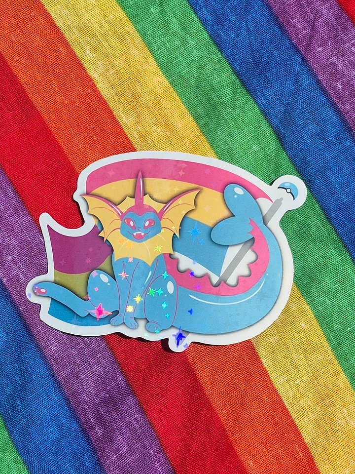 Pansexual Vaporeon Sticker product image (1)