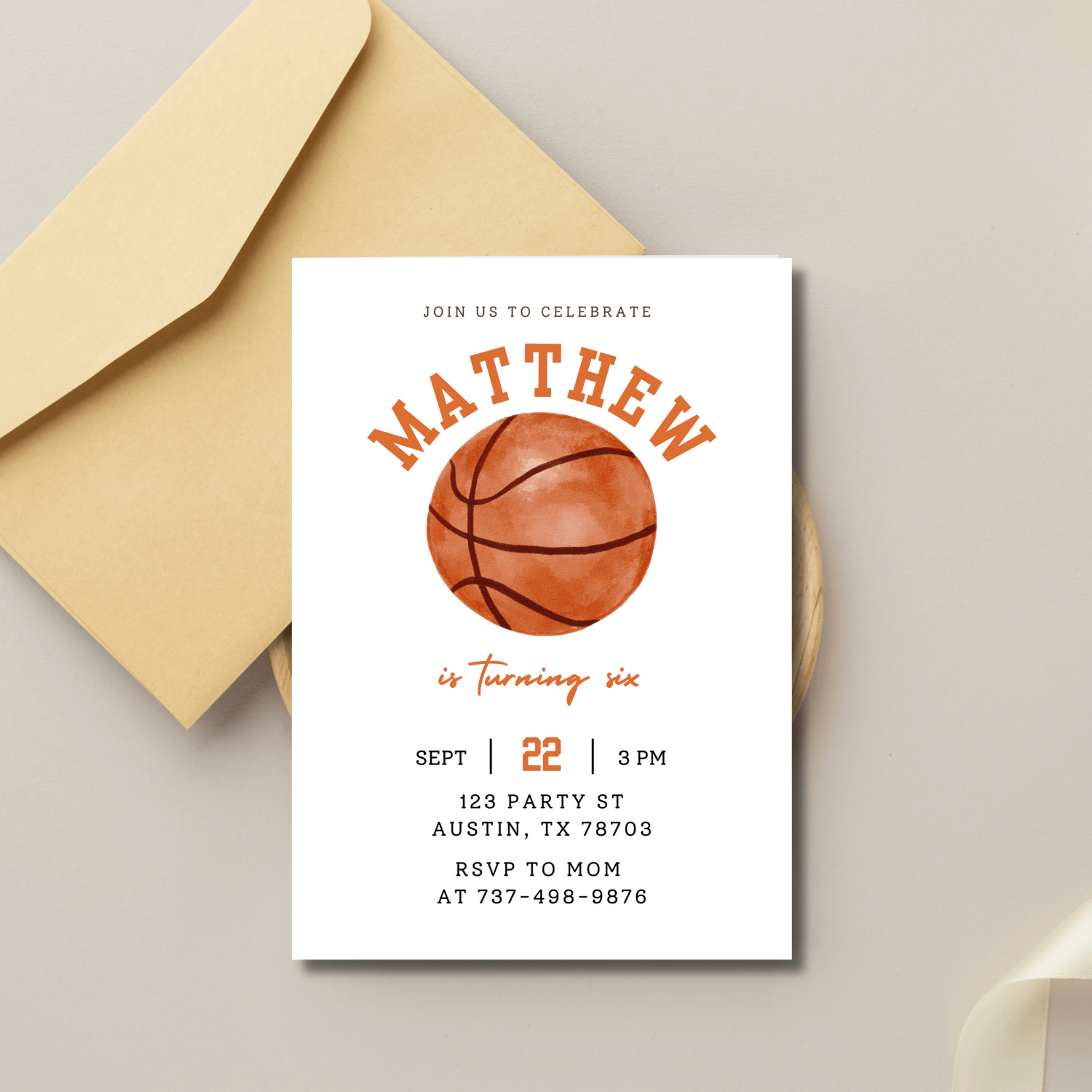 Basketball Birthday Invitation Template – Canva Editable Sports Birthday Invite product image (3)