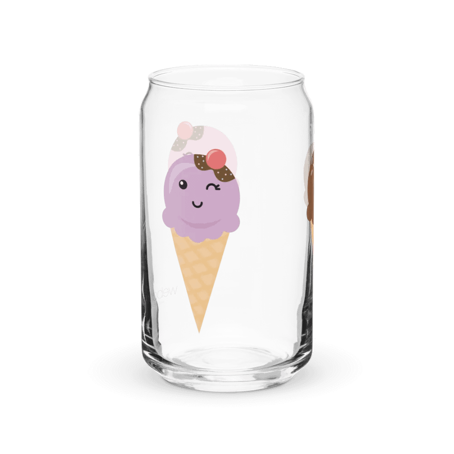 3 Ice Cream Cone Characters on Can Shaped Glass product image (7)