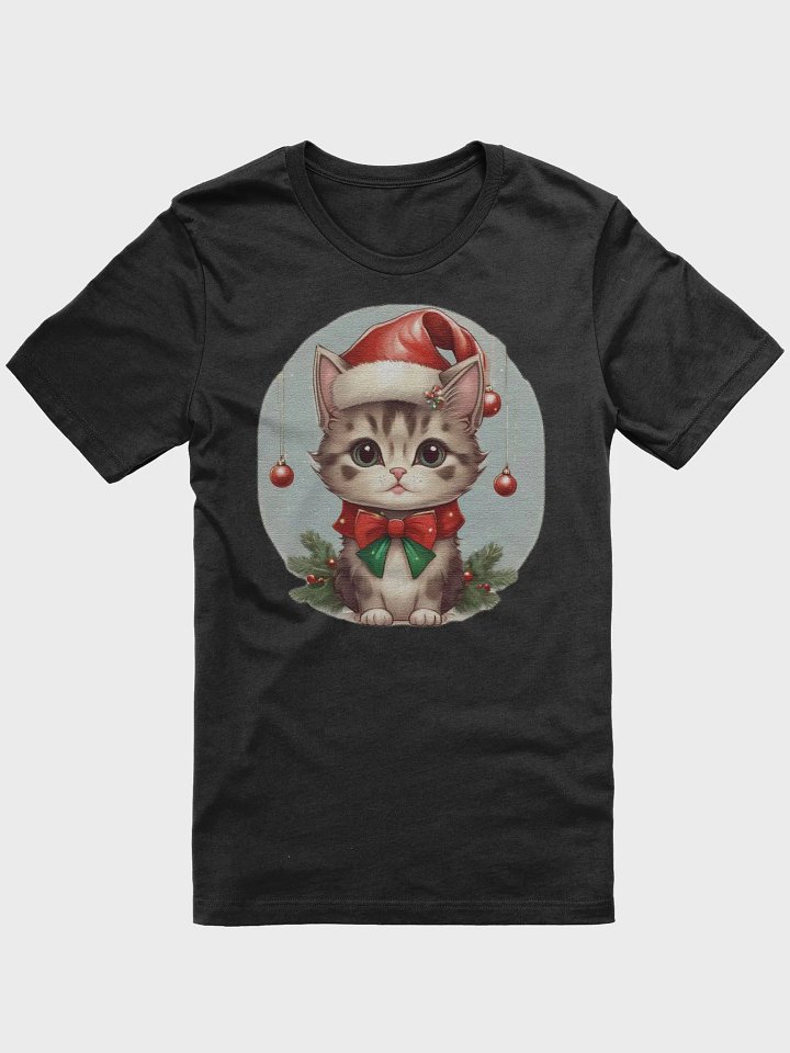 cute little kitten wearing a santa hat Supersoft T-Shirt product image (1)