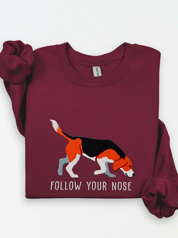 Follow Your Nose Sweatshirt (Embroidered) of a Beagle product image (1)