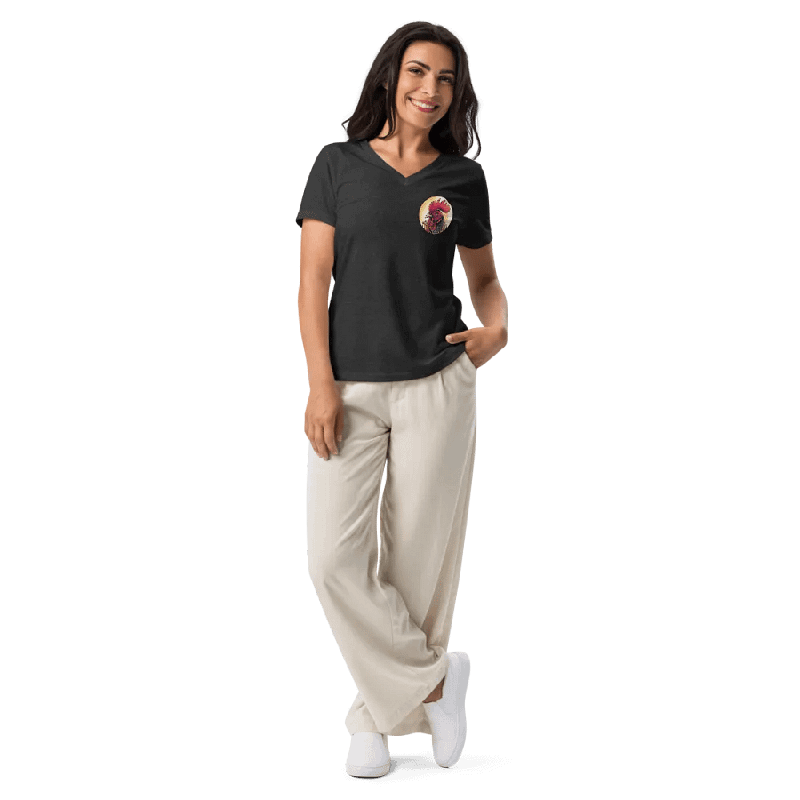 Back Print V-Neck women's cock aficionado T-shirt product image (46)