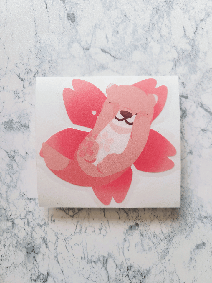 Shy Sakura Otter Large Sticker product image (1)