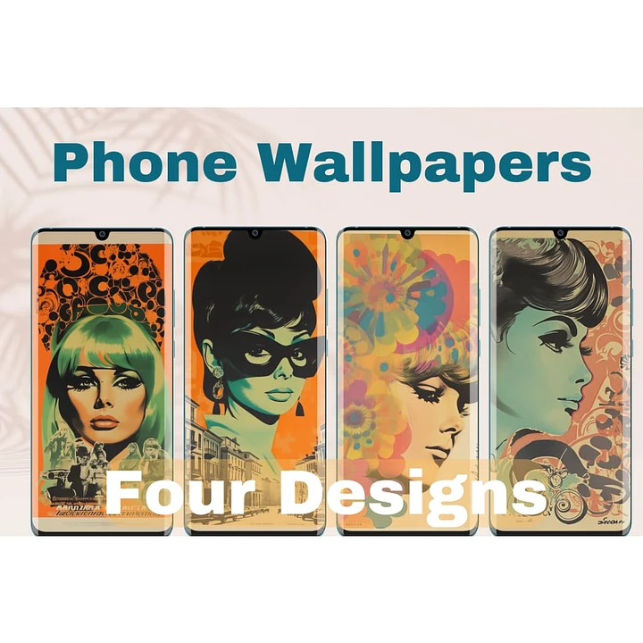 Retro Portraits Set of 4 Phone Wallpapers #528 product image (1)