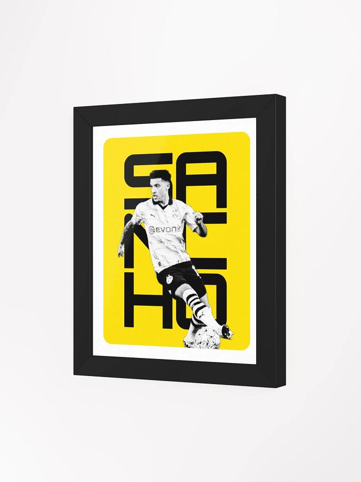Jadon Sancho BW Borussia Dortmund Name Art Framed Print product image (2)