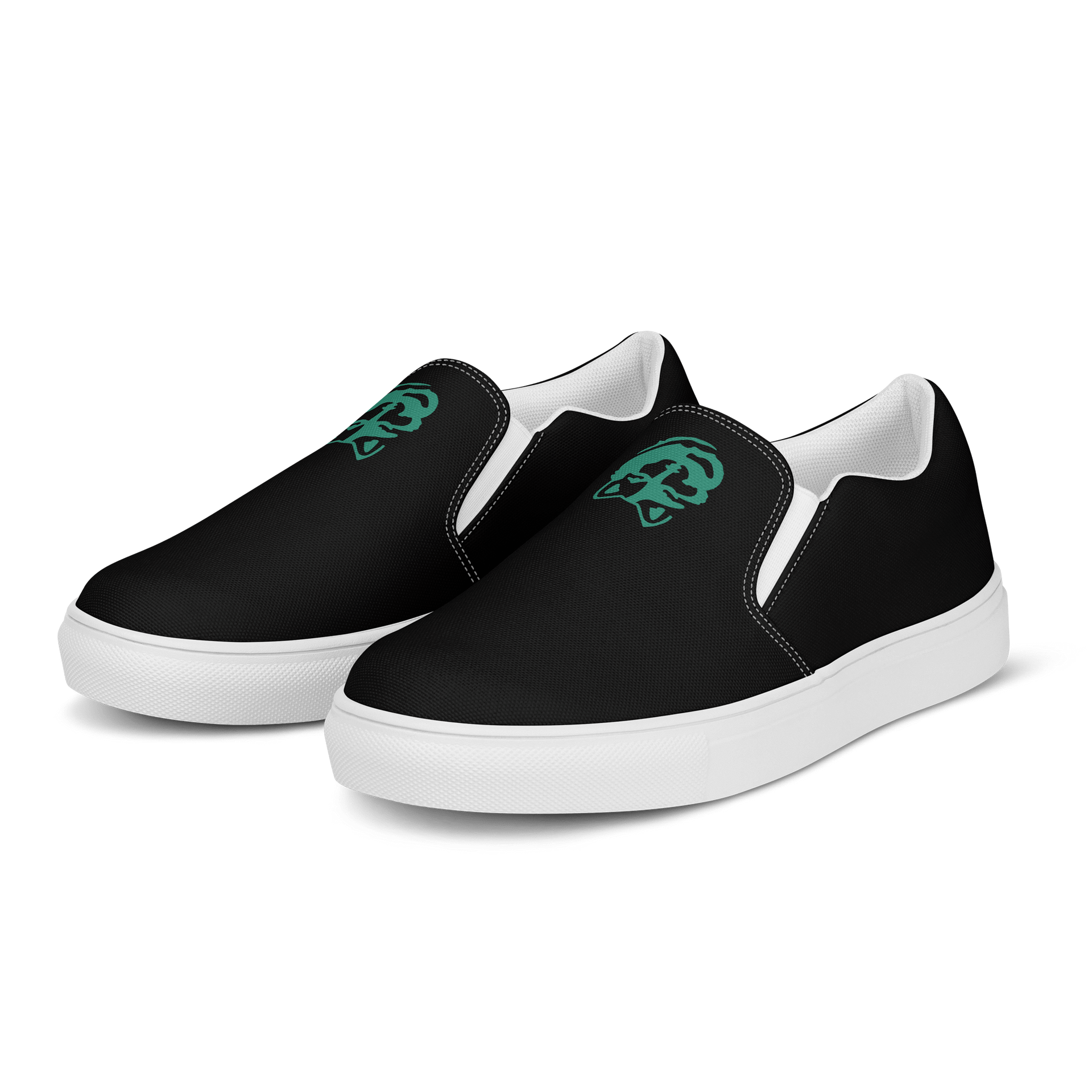 Black "Wolf" Women's Canvas Slip-Ons product image (3)