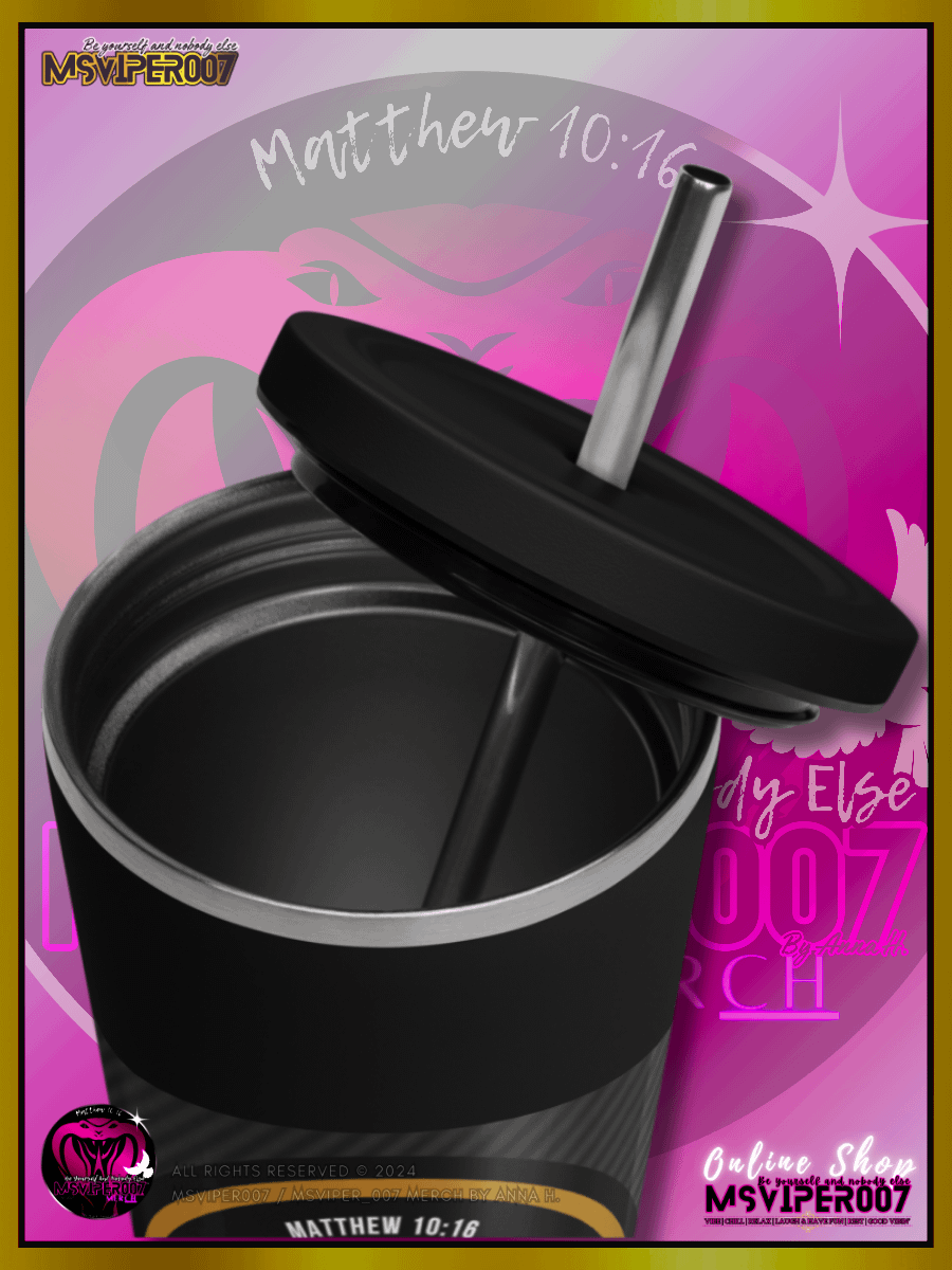 Tumbler - "MsViper_007™ Brand [gld-yllw/blk] - Support&Sport" Insulated Tumbler with a Straw By Anna H. product image (10)