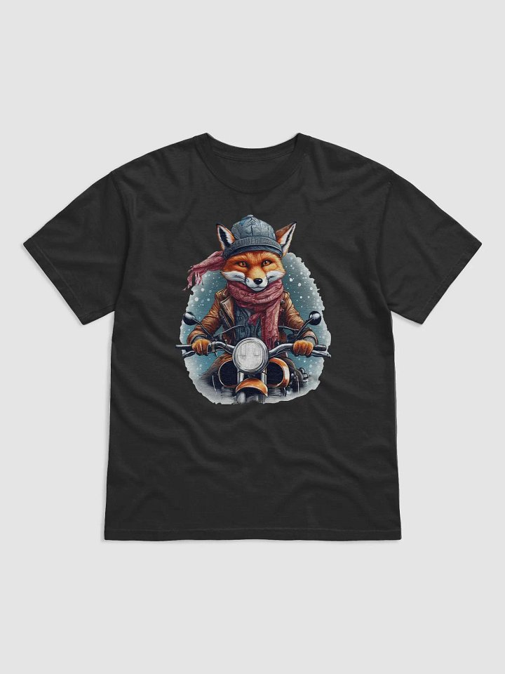 Fox wearing a jackets hat and a scarf on a motorcycle product image (1)