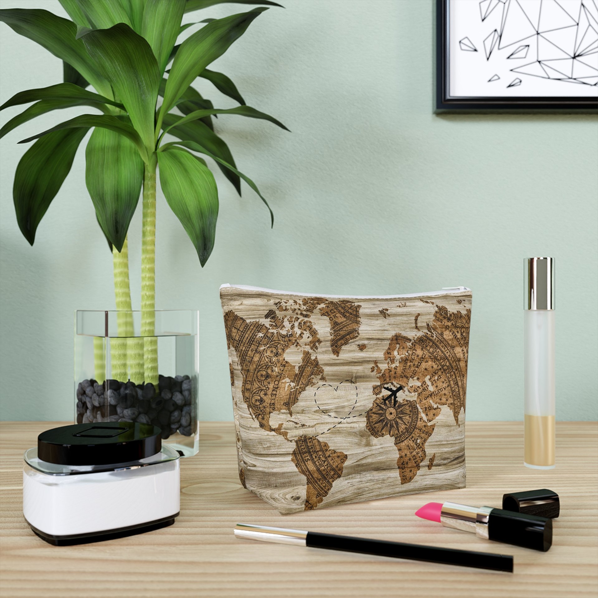 Cotton Cosmetic Bag World Map product image (1)